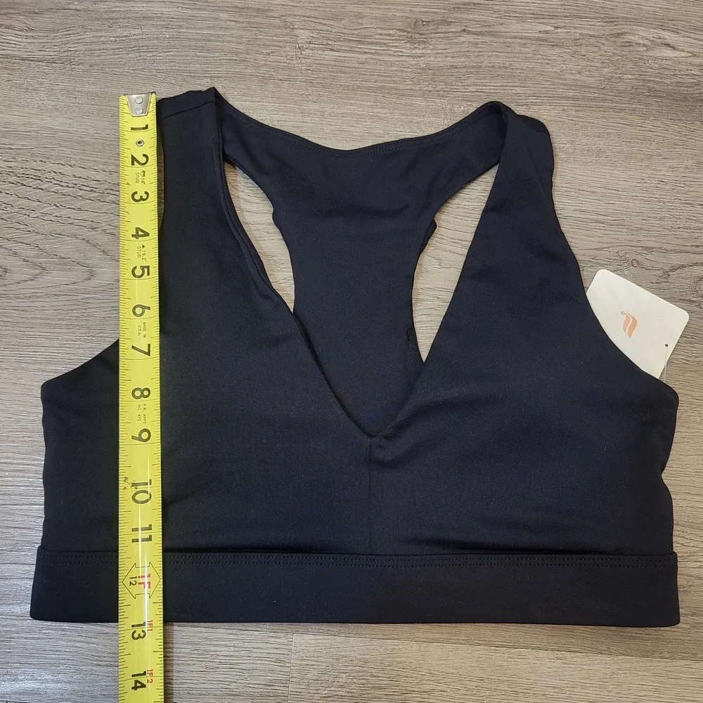 Fabletics On‎ The Go Midi Medium Impact Sports Bra Black Size Medium-8 MSRP $64